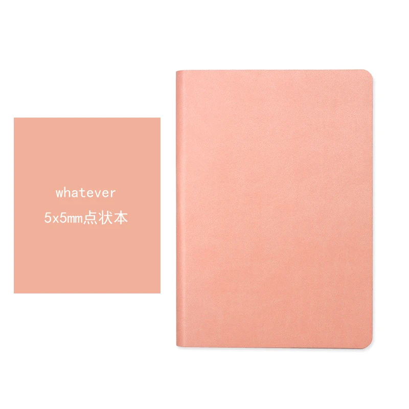 A5 Dotted Bullet Journal Kawaii Pink Leather Diary Blank Pages Sketchbook Notebook for School Office Notepad Customize Logo D40 - Цвет: pink