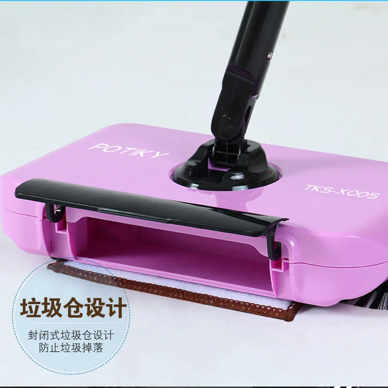 Hand Push Sweeper Mop Stainless Steel Household Dustpan Handle Broom Floor Cleaning Machine Magic Broom Sweeper Room Cleaner
