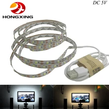 Free shipping 5V USB Cable LED strip light lamp SMD3528 50cm 1m 2m Christmas Flexible led Stripe Lights TV Background Lighting