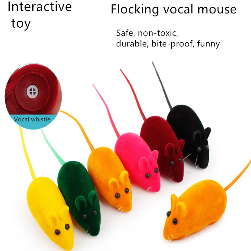 

Funny Cat Toy Cat Vocal Toys Interactive Flocking Simulated Mouse Cat Bite Puzzle Pet Toy Environmentally Friendly Treatment