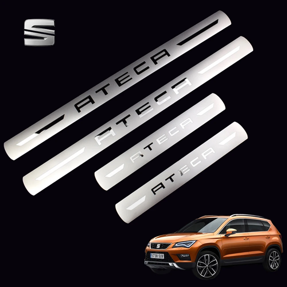New Stainless Steel Door Sill Scuff Plates For SEAT ATECA FR X Perience Car Door Sill