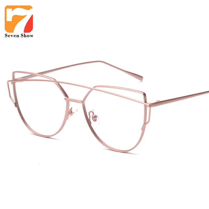 

Alloy Metal Cat Eye Clear Lens Rose Gold Glasses Frame Eyeglasses Prescription Spectacle Frames Myopia Computer Eyewear Oculos