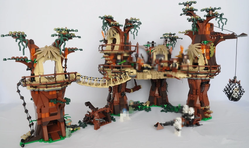 New 1990pcs Ewok Village tree top fit legoings star wars figures city