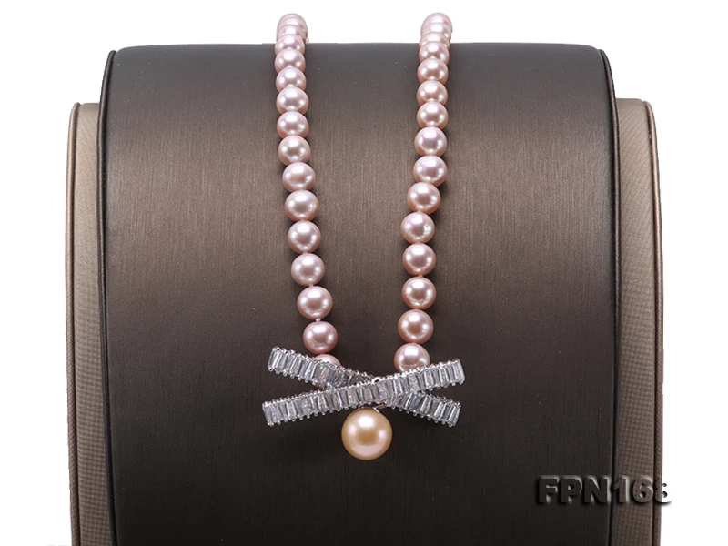 New Arriver Real Pearl Jewellery,Purple Color Round Freshwater Pearl Necklace,7-8mm Perfect Wedding Birthday Women Gift New Arriver Real Pearl Jewellery,Purple Color Round Freshwater Pearl Necklace,7-8mm Perfect Wedding Birthday Women Gift