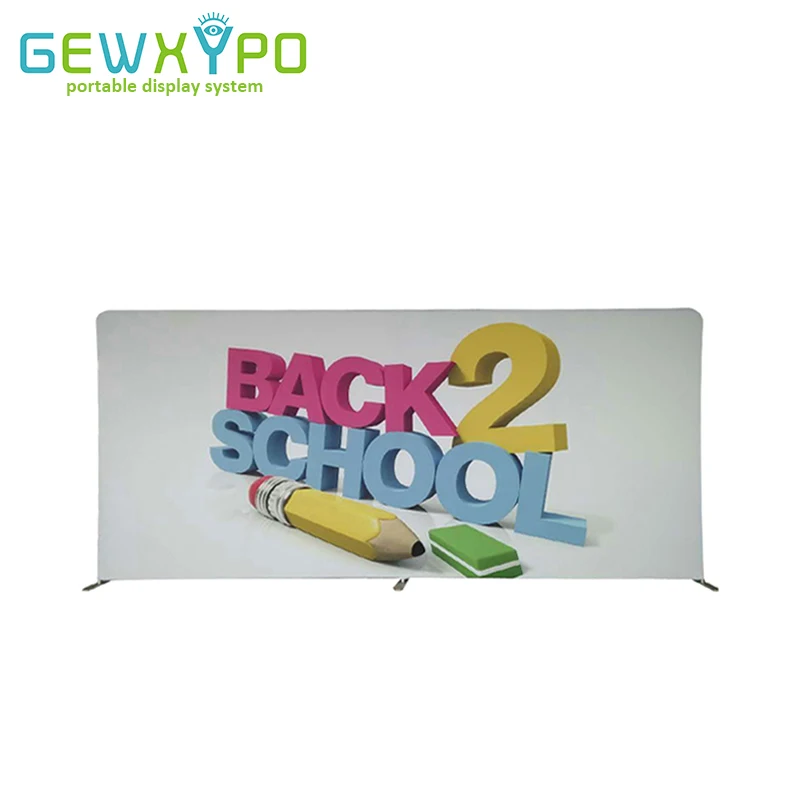 Bannière imprimée par tissu droit de Tension de 16.5ft(W)* 8ft avec le support en aluminium, affichage portatif de Backwall de publicité de Stand de salon commercial