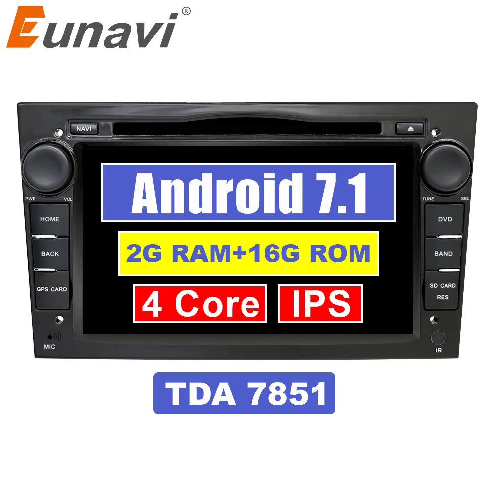 

Eunavi 2 Din Quad Core 7 inch Android 7.1 Car DVD Radio Player GPS Navi For Opel Astra Vectra Antara Zafira Corsa Wifi Bluetooth