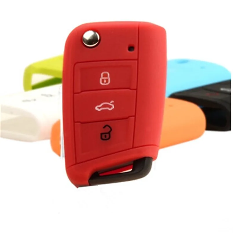 Caso Della Copertura Di Chiave Dell'Automobile Del Silicone Per Volkswagen Golf 7 Mk 7 Golf 7 R Gti Gtd/Skoda Octavia Rs A7 Chiavi Di Protezione Acces