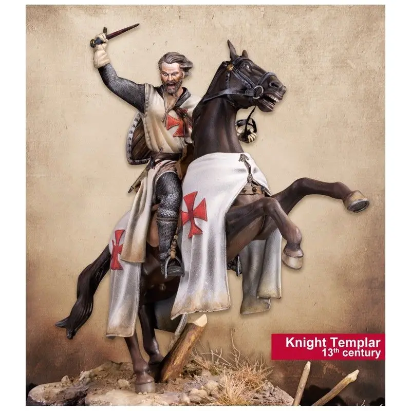 Mounted Templar Knight Crusades Era 75mm  (3)