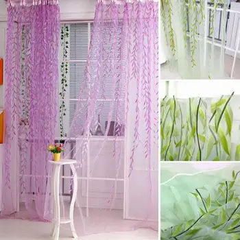 

2017 New Design Lace Curtains Tulle on The Window Filament Curtains Drapes for Home Decor
