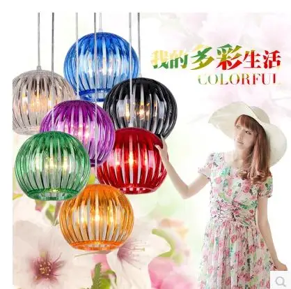 Günstige Moderne minimalistischen kunst Acryl anhänger leuchte DIY bunte kürbis topf home deco shop abschnitt hotel anhänger lampe