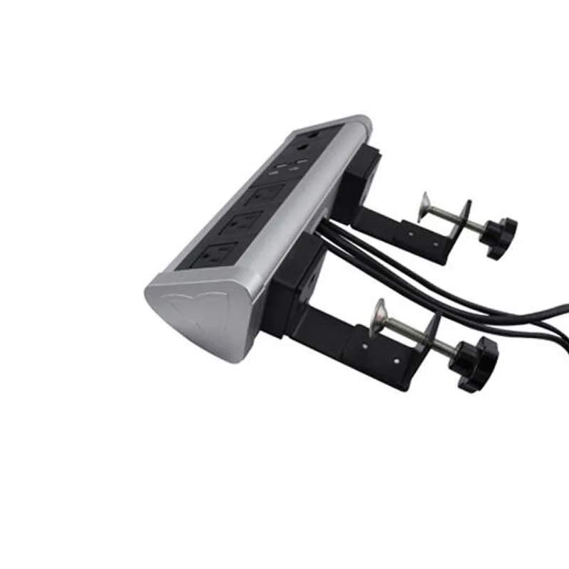 

Movable Triangle Desktop Fixed Socket 3 EU Power sockets + 1 AV+1 USB+1 HDMI+1VGA for Kitchen Office Socket Outlet
