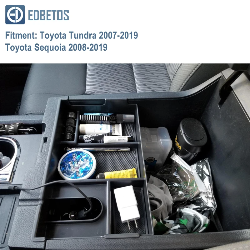 

Tundra Armrest Box Tray for Toyota Tundra 2007- 2018 2019 Car Center Glove Box for Toyota Sequoia 2008-2018 Console Bin Holder