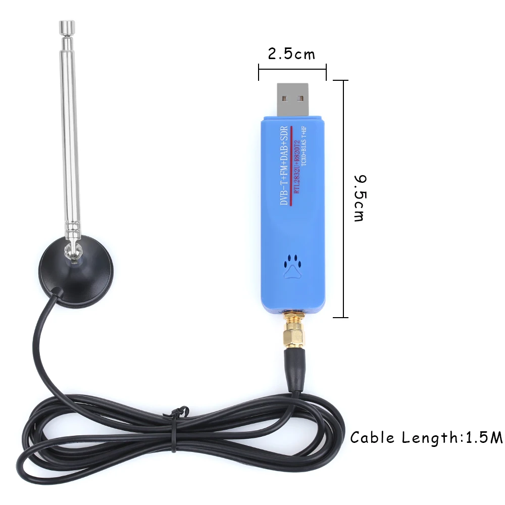 1 комплект цифровой USB2.0 DAB FM DVB-T RTL-SDR TCXO RTL2832U R820T2 ТВ приемник тюнер радио ТВ палка ключ с антенной