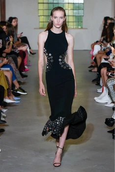 

New Arrival Black Sleeveless Diamond Maxi Dress 2019 Good Quality Luxury Long Dress Rayon Evening Celebrity Party Dress Vestidos