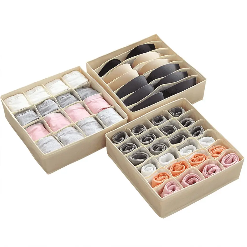 Home Storage Washable Scarfs Socks Bra Organizer Storage Box Drawer Closet Organizers Boxes For Underwear Bra