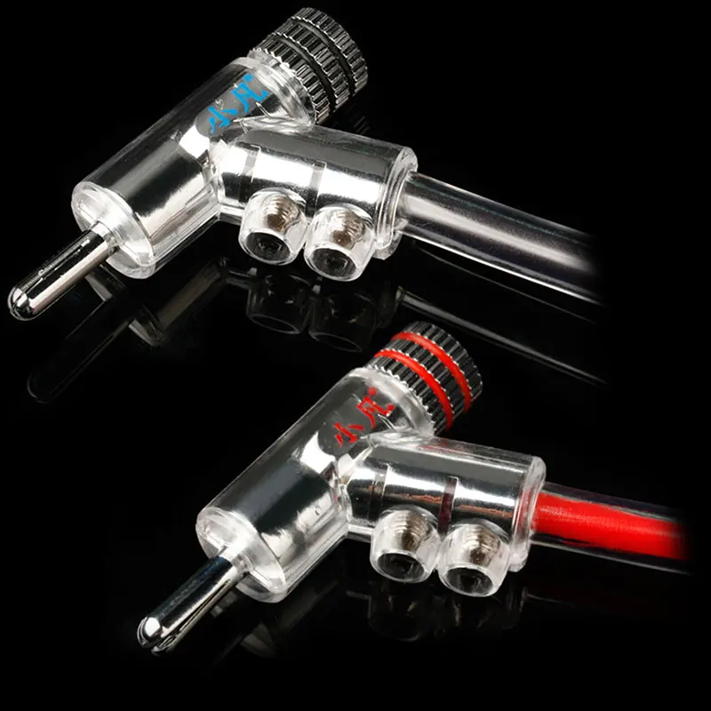 Xiao Fan L07 Red Handmade Audio Line Hifi Speaker Cable 2 Banana Plug to 2 Curved type Banana plug Amplifier Speakon Wire Cables Xiao Fan L07 Red Handmade Audio Line Hifi Speaker Cable 2 Banana Plug to 2 Curved type Banana plug Amplifier Speakon Wire Cables
