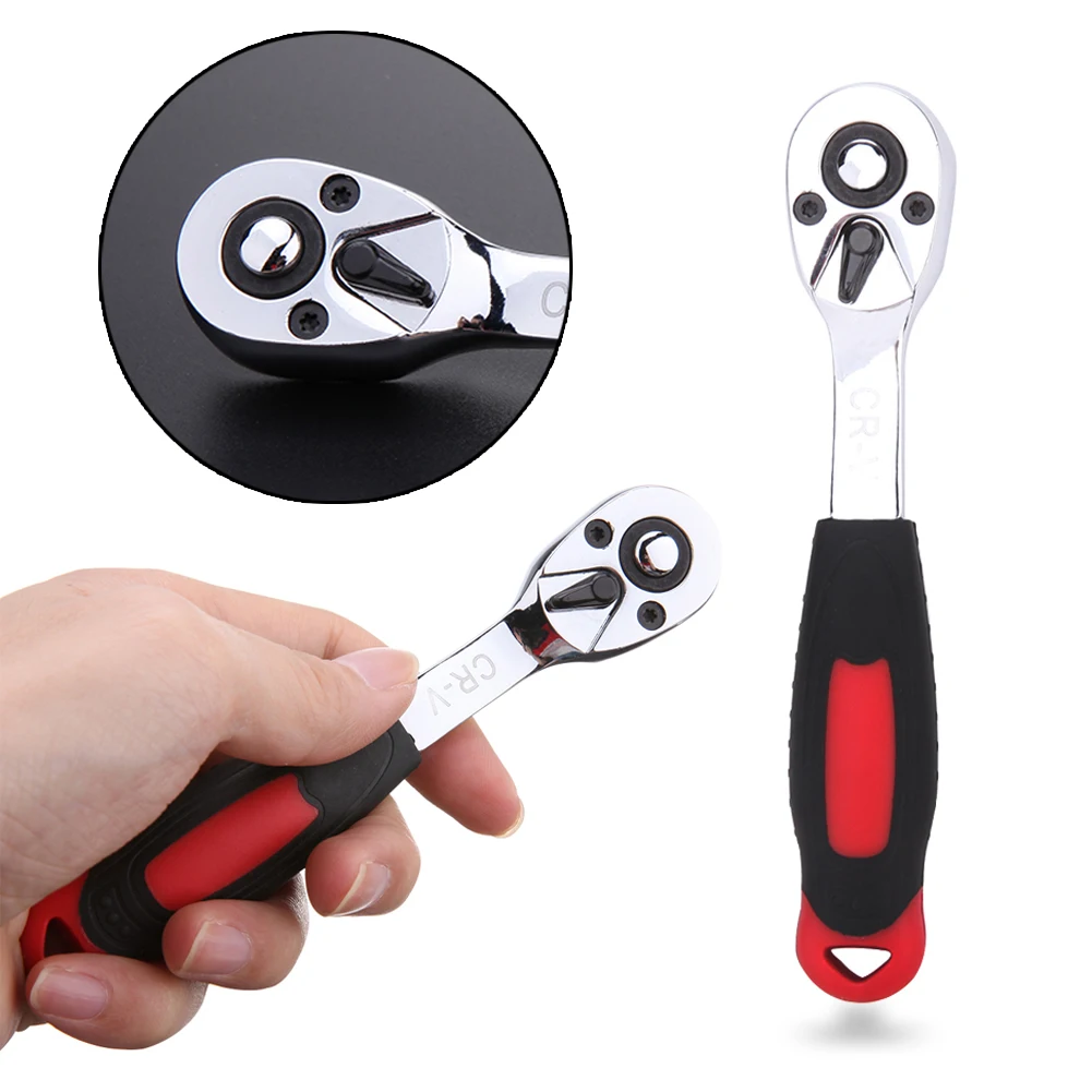 

1/4" Ratchet Wrench High Torque Drive Wrench for Socket 72 Teeth CR-V Quick Lever Release Professional Hand Repairing Tool