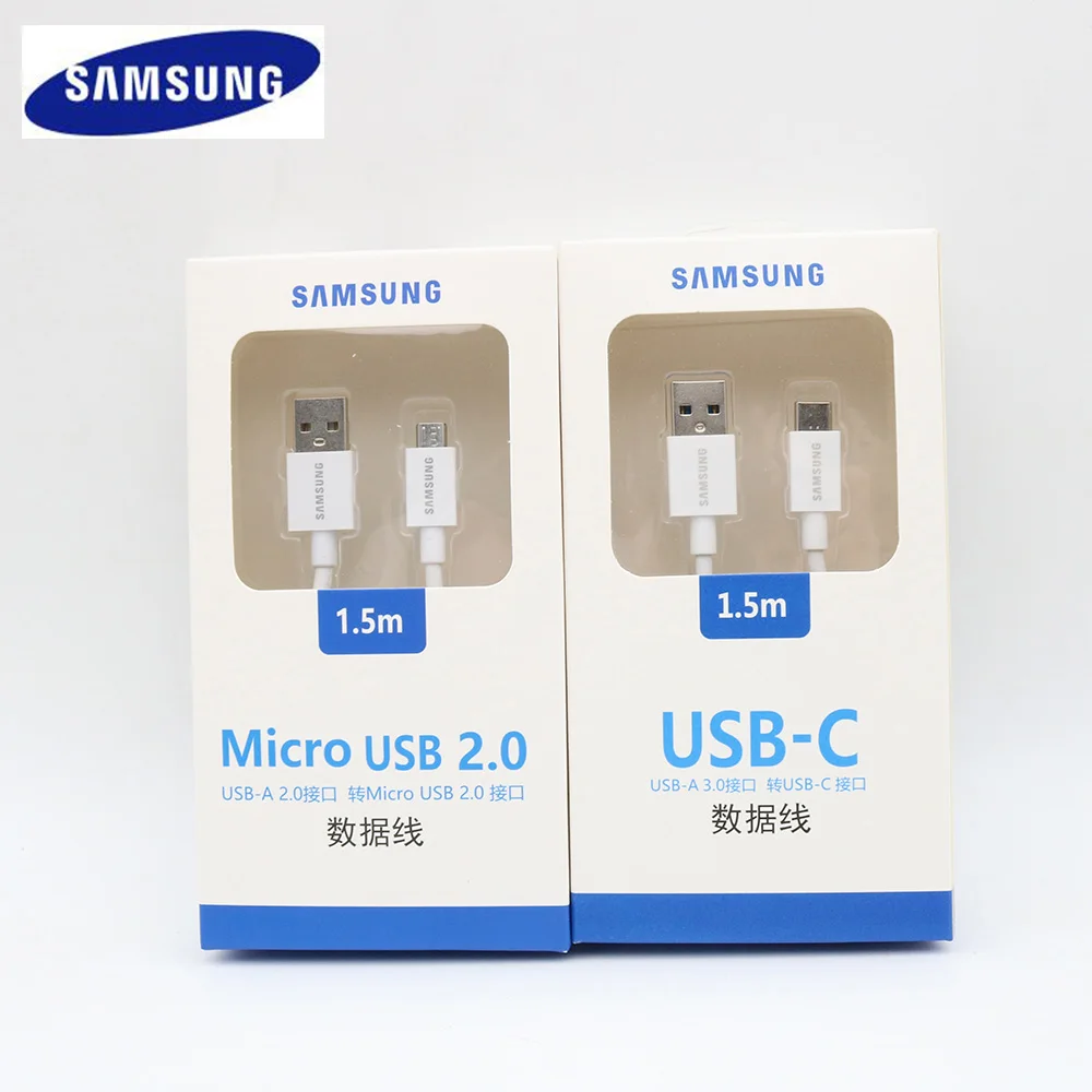 

Original Samsung Fast Charger 1.5M Type-C/Micro USB Cable quick charge for Galaxy S10 S9 S8 Plus S6 S7 Edge Note4 5 9 8 A3 A5 A7