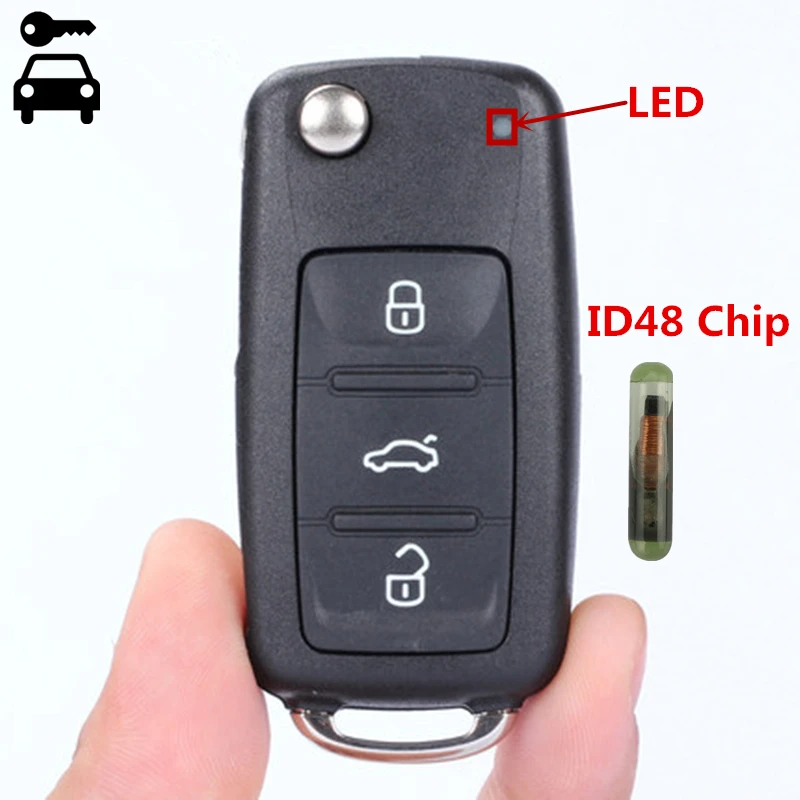 

Flip Folding Car Remote Key 202AD with ID48 Chip HU66 Blade for GOLF Bora Beetle PASSAT Tiguan Polo Jetta Eos Sharan 753AB