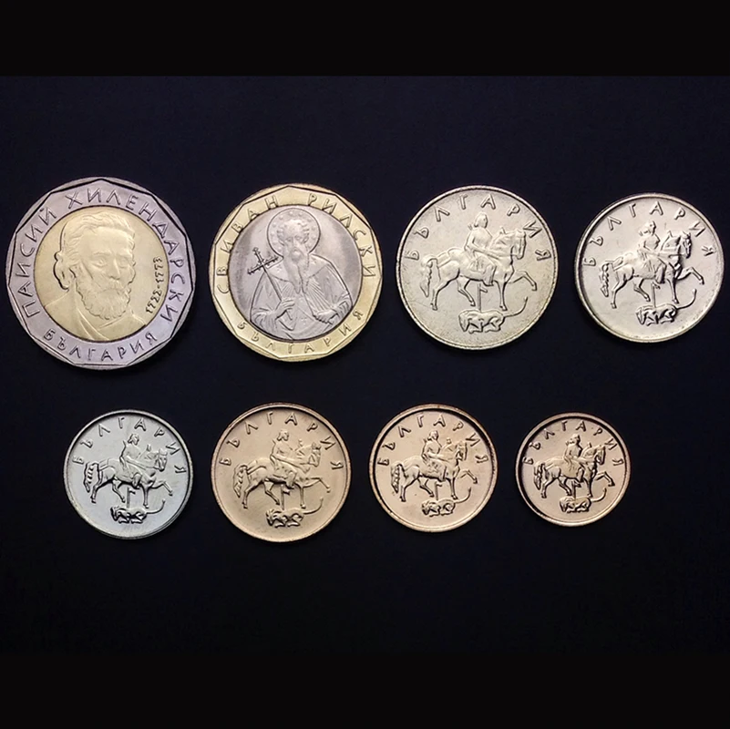 

B-4 Bulgaria Set 8 Coins, Random Years, UNC, Europe, Beautiful Collectibles, Gift, 100% Real Original Genuine Coin