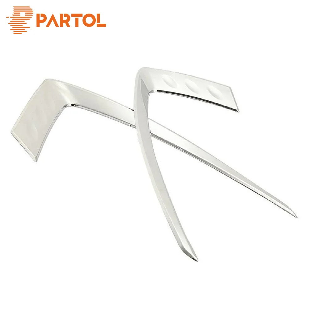

Partol 2x Chrome Front Headlight Cover Trim eyebrow garnish trims Cover For Jeep Grand Cherokee 2014 Lamp Hoods Shell Stryling