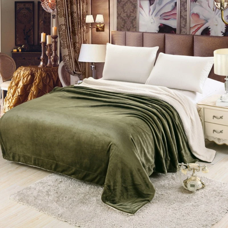 Tagesdecken doppelseitige Helle Hohe Gewicht Stoff Lamm Flanell Decke Korallen Samt Dicker Super weichen Hause Bett EIN decke Online