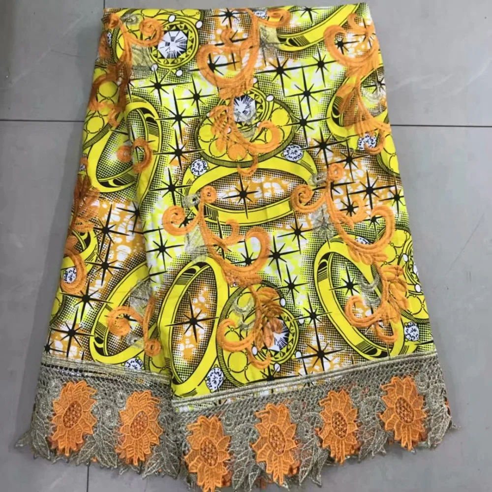 

Esewing African Ankara Wax Lace Fabric With Embroidery And Stone Cotton Wax Fabric For Party Dress Embroidery Cord Lace Fabric