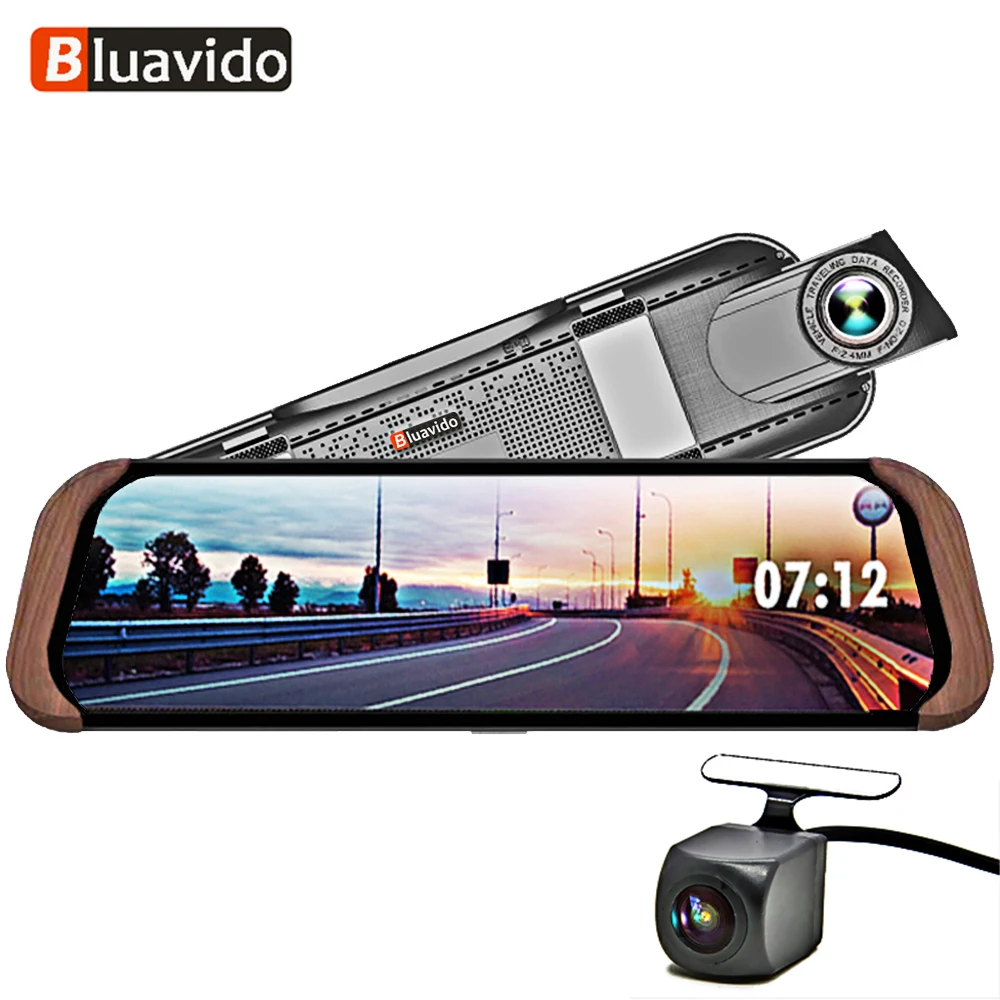 

Bluavido 10" 4G Android Car mirror video Recorder GPS Navigation FHD 1080P Dash Camera ADAS with 720P rear cam WiFi monitor DVR