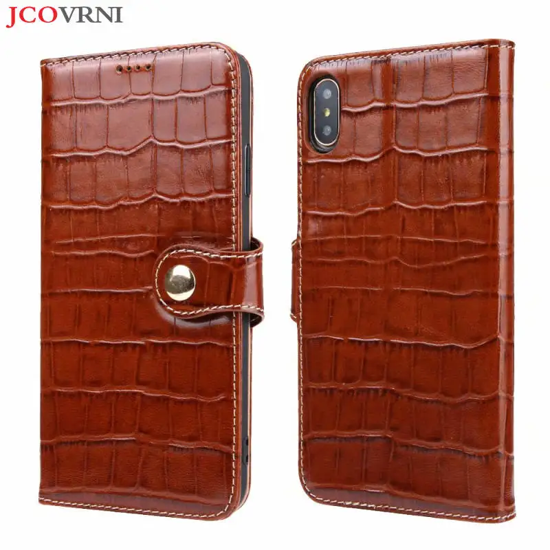 

JCOVRNI New crocodile leather wallet holster for iphone XR XSMAX 7 7plus 8 8plus with bracket card function cover back cover