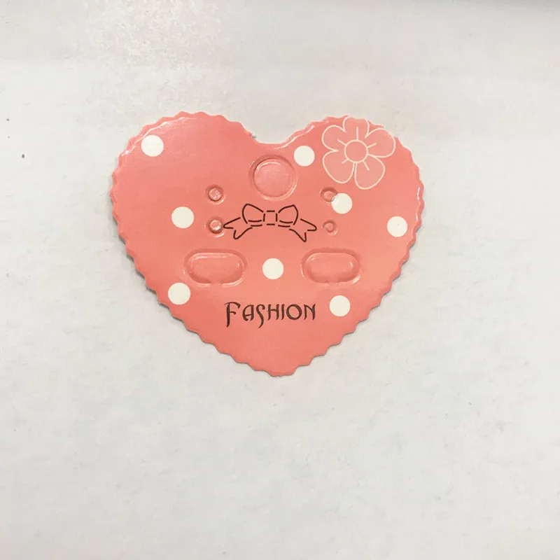 

20Pcs 4.3x5cm Love Kraft Paper Earring Cards Hang Tag Jewelry Display Ear Stud Card Favor Label Tag Displays Bag pink Color 2019