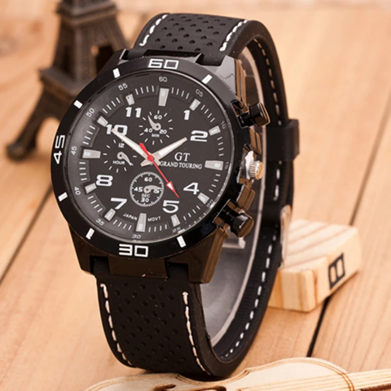 

2019 Luxury Top Brand Sport Quartz Watch Men Fashion Military Silicone Wrist Watches three-eyes relogio masculino Hodinky Satti