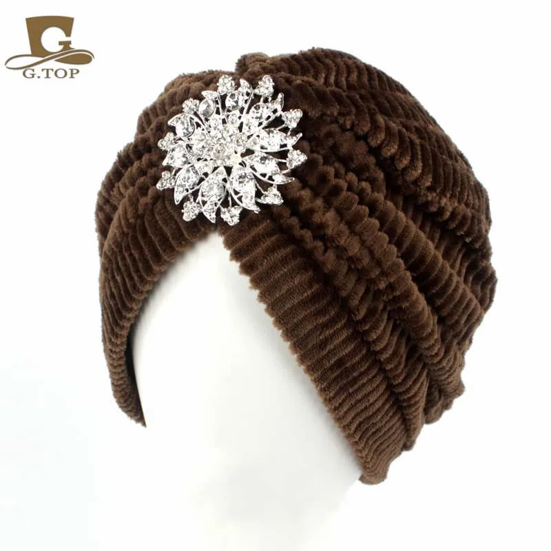Extensible femmes turban plain/velours plissé tête bande cheveux couvrir chimio cloche B4 