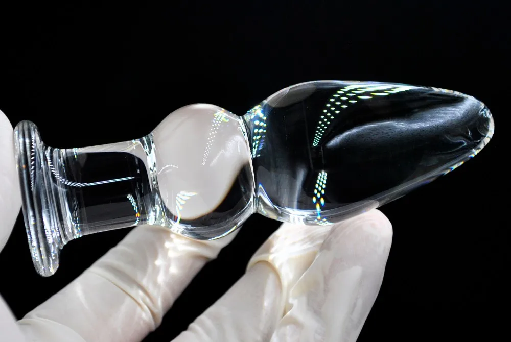 32mm Pyrex glass butt plug anal dildo crystal beads ball fake penis female masturbation male adult sex toys for women men gay 4
