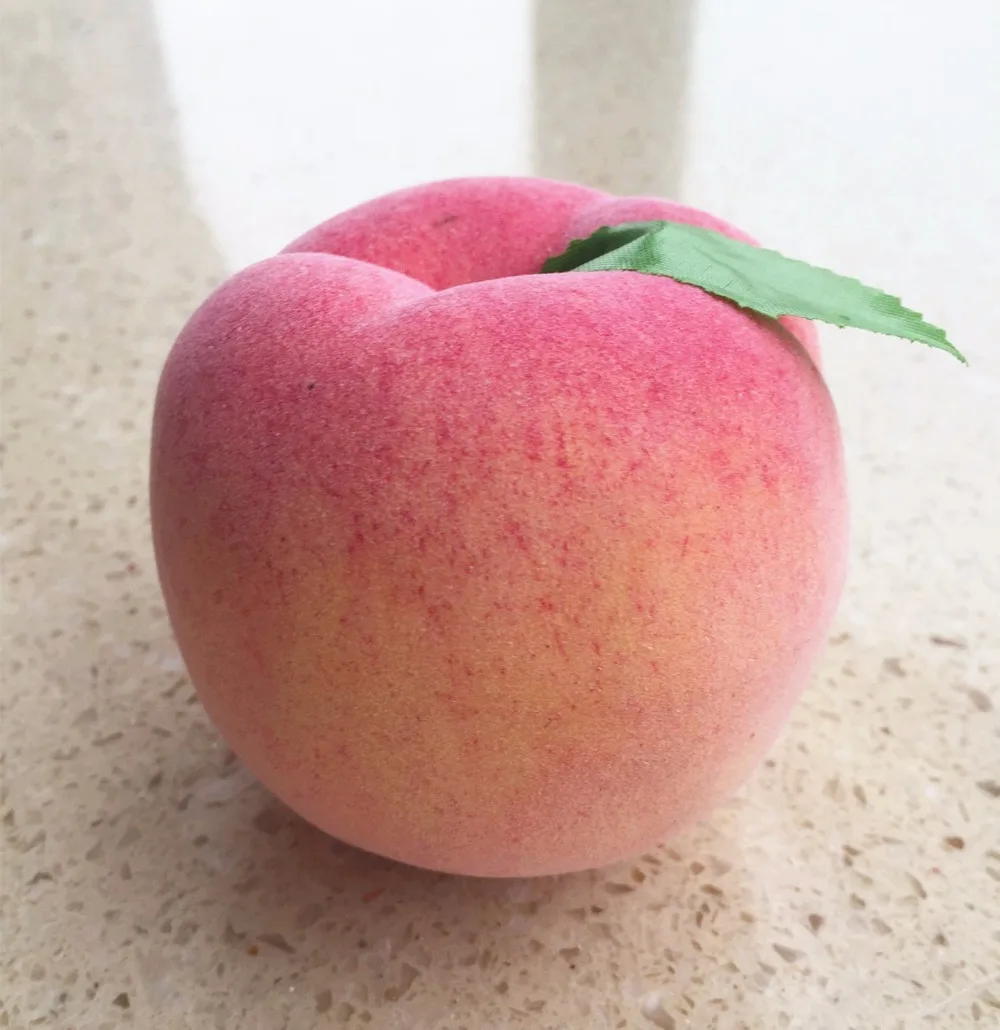 Foam Peach Artificial Fruit Model Fake Pink Peach 6.8*7.8cm for Wedding