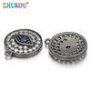 Pendentifs en laiton et zircone cubique faits à la main, 12mm, bijoux à bricoler soi-même résultats, trou: 0.5mm, modèle: VD39 ► Photo 3/5