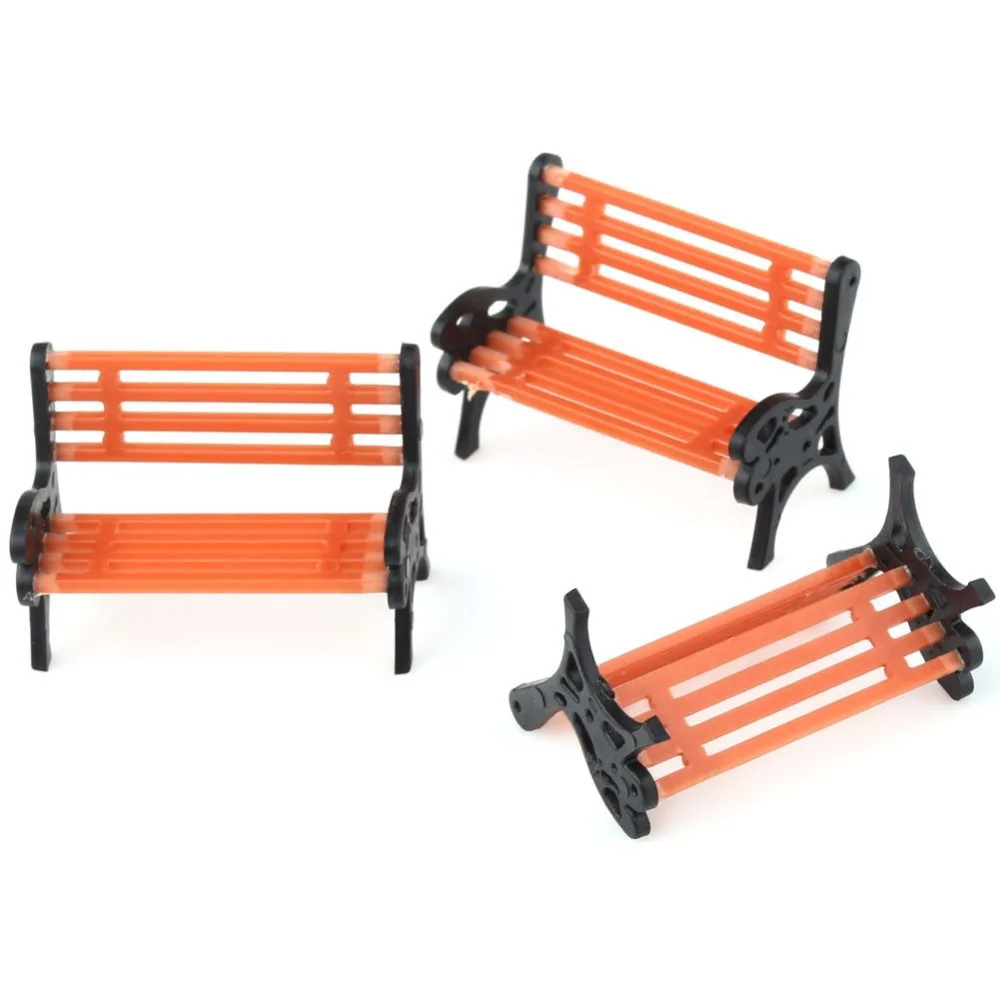 5 Pcs Model Platform Park Benches Seats Plastic Park Street Settee