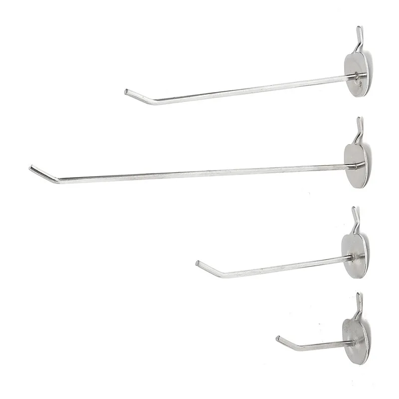 

10pcs Single Display Wall Hooks Shop Garage Storage Peg Board Shop Shelf Hangers Pegboard 50/100/150/200mm Iron Pegboard Hooks