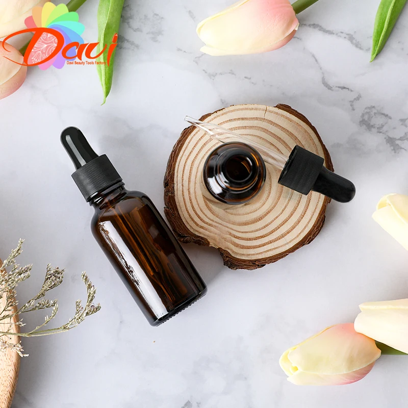Empty Dropper Bottle Amber essential oil Glass Aromatherapy Liquid Brown 5-50ml Drop for massage Pipette Bottles Refillable