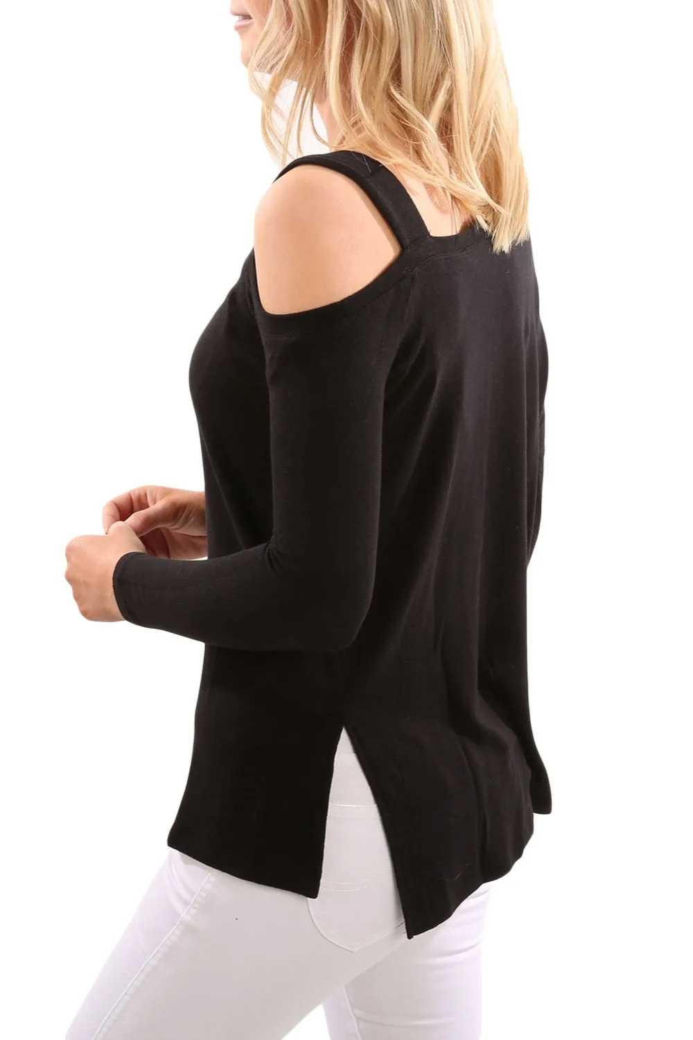 Black-One-Shoulder-Long-Sleeve-Top-with-Slit-LC250286-2-3