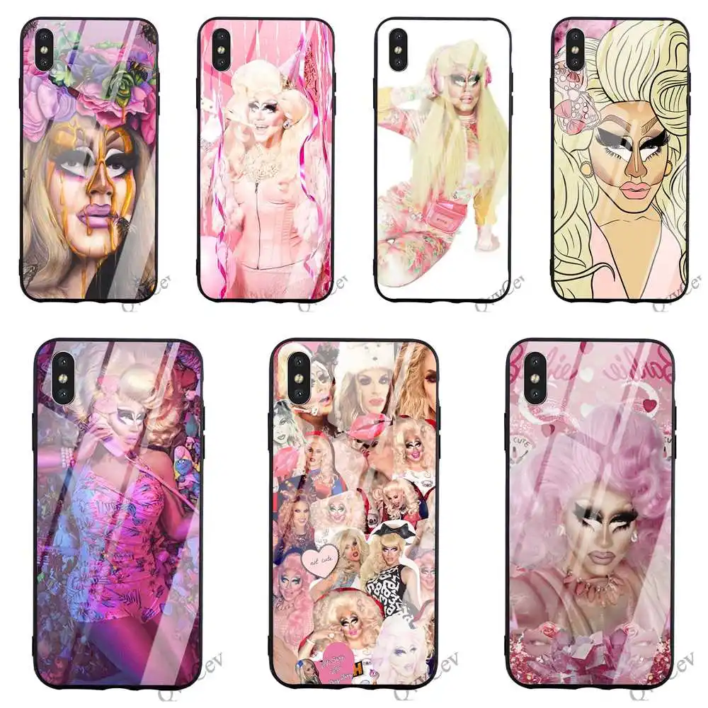 

Protective Trixie Mattel UNHhhh Tempered Glass Phone Case for iPhone 6S Cover 8 XR X 7 Plus 6 5 5S SE Xs Max Skin