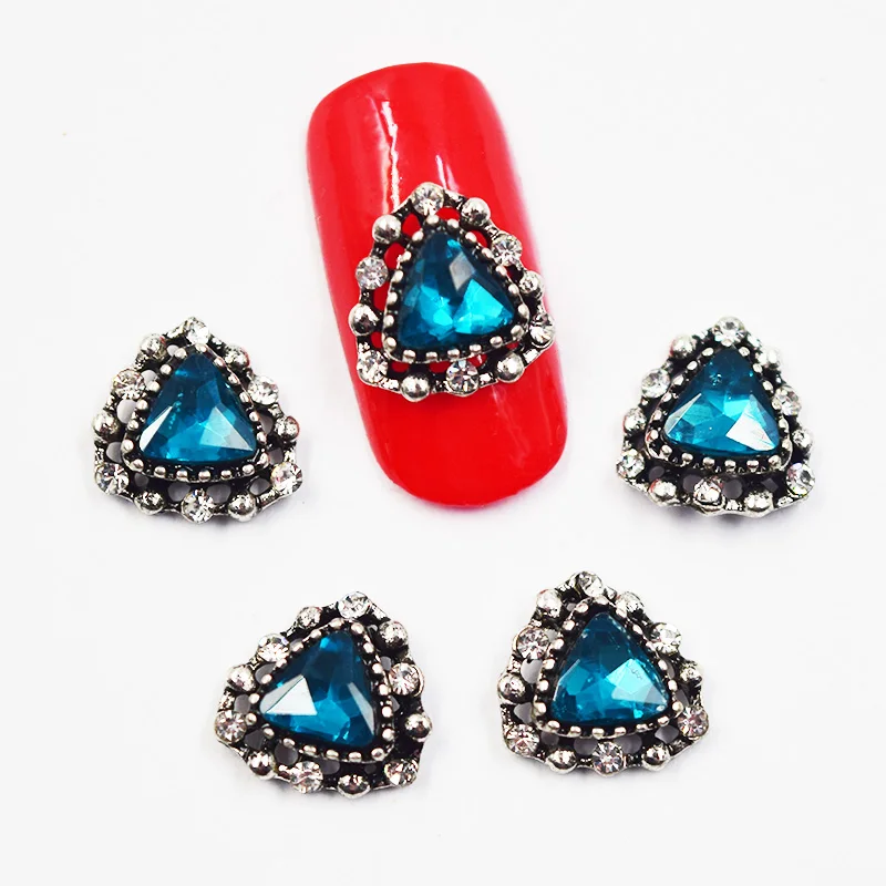 10 шт черный череп 3D дизайн ногтей украшения, сплав ногтей Подвески, ногти Стразы для ногтей#198 - Цвет: Фиолетовый