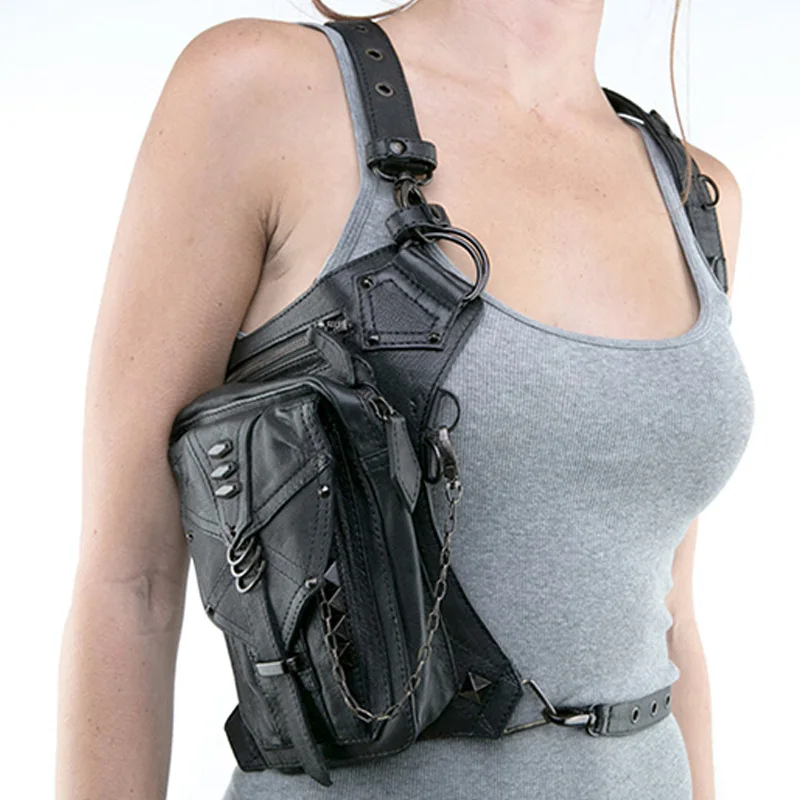 Женская Ретро сумка-мессенджер с карманами, женская сумка на плечо в стиле панк, женская сумка на плечо, Женская Высококачественная сумка из искусственной кожи, мужская дорожная сумка для ног