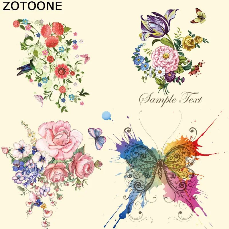 

ZOTOONE Butterfly Patch A-level Washable Iron on Patches T-shirt Dresses Sweater Parches Easy Print By Household Iron Transfer