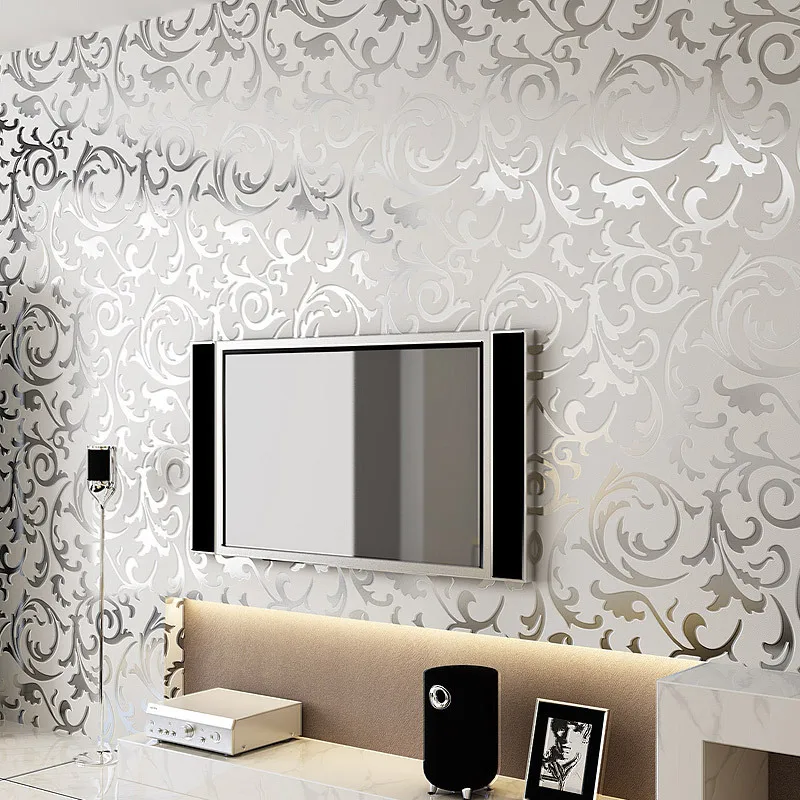 Beibehang экологический нетканых материалов обои Европейский серебристо-серый золотой гостиная спальня фон обои papel де parede