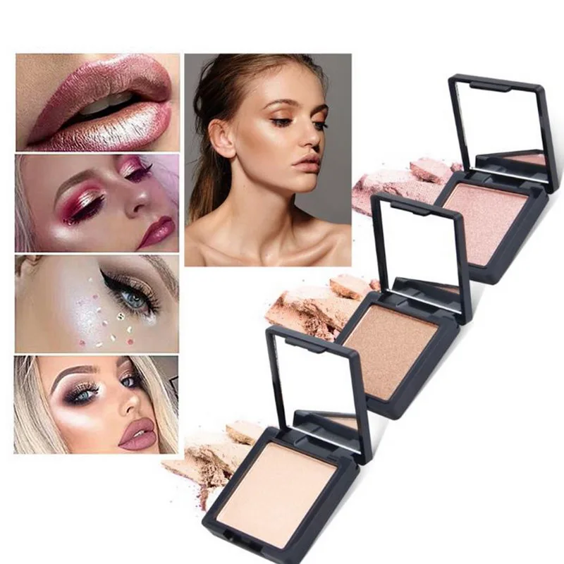 

QIBEST Single Color Highlighter Long Lasting Professional Makeup Face Powder Bronzer Highlighters Powder Palette New Cosmetics