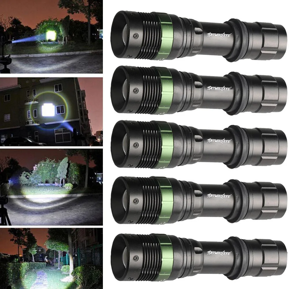 

New High Quality 5PCS SkyWolfeye 3Modes XML T6 LED Torch Light 18650 Rechargeable Drop Shipping
