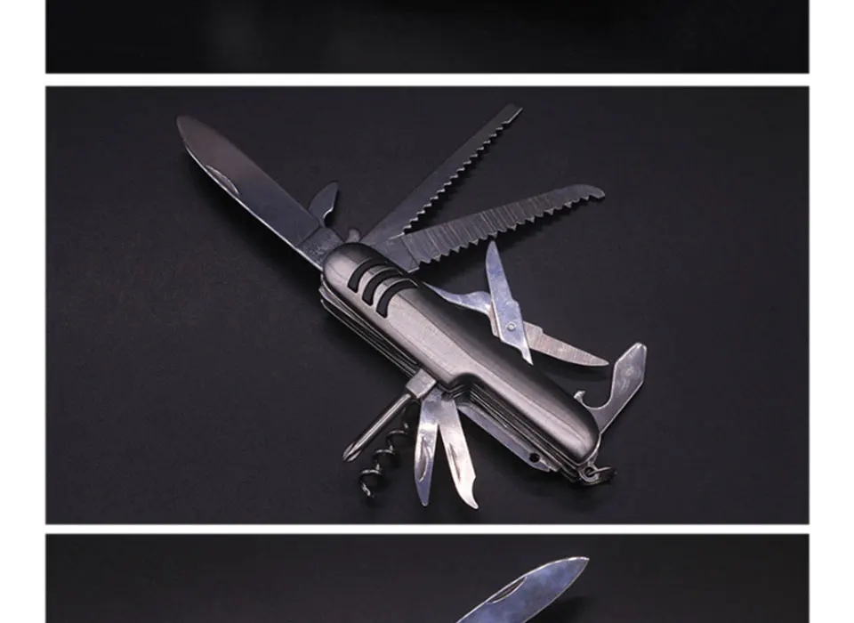 11 в 1 многофункциональный швейцарский нож складной охотничий нож армейский Карманный Походный набор из нержавеющей стали для выживания EDC инструмент