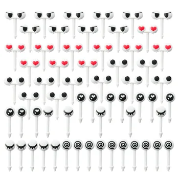 

50 Pcs Assorted Fruit Forks Eyes Cartoon Cute Reusable Mini Picks Fork for Bento Sandwich Appetizer