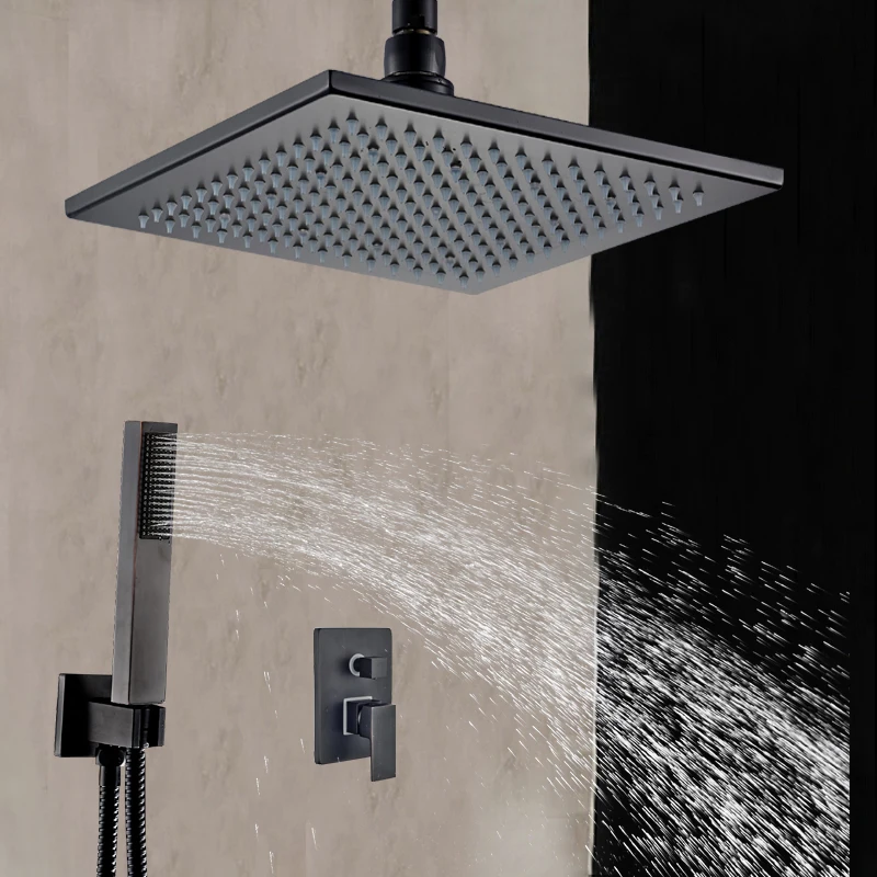 Ceiling Mounted Rain Shower Faucet Oil Rubbed Bronze Mixer ...