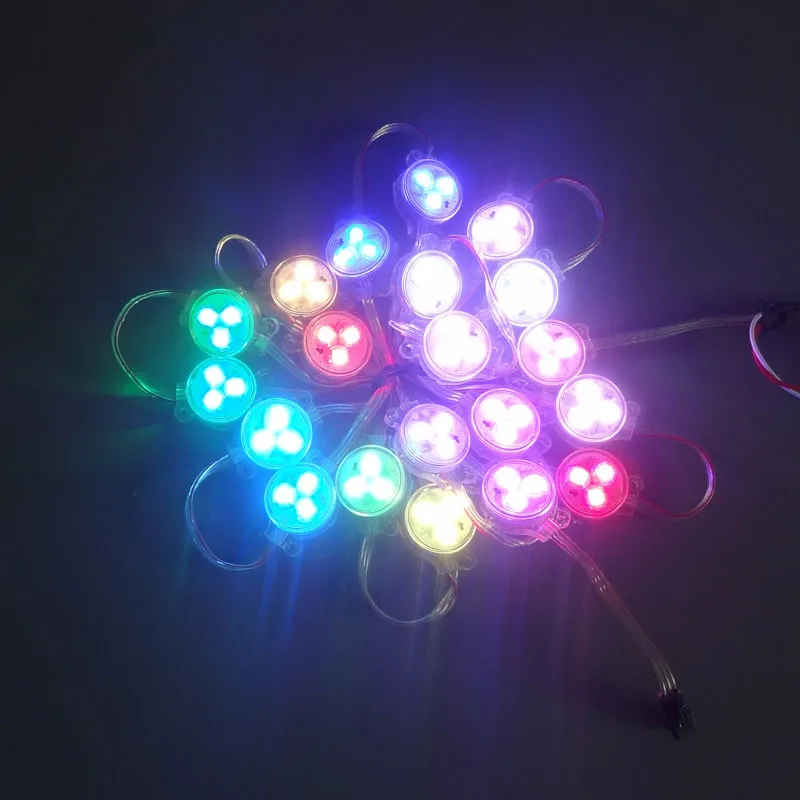 

300pcs ws2811/LPD6803/WS2801/DMX512/1908 IC optionally D30 5050SMD RGB 3 leds led pixel point light module by DHL Fedex Express